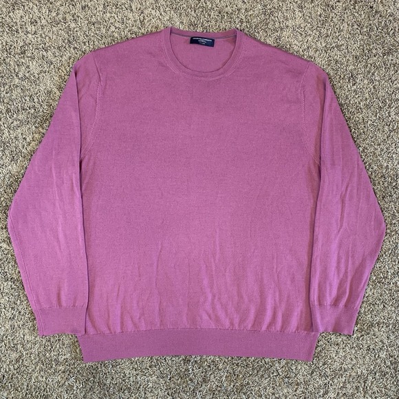 Charles Tyrwhitt Sweater Mens XXL Pink Crew Neck Extra Fine Merino Wool - Picture 1 of 9